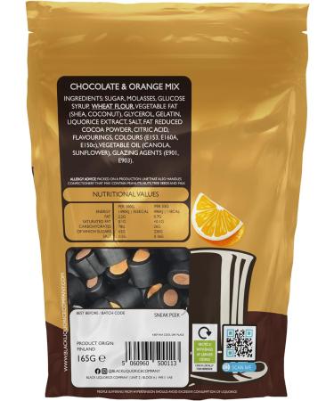Black Liquorice Company - Chocolate and Orange Liquorice Pouch 3 x 165g - Buy Online on GoSupps.com