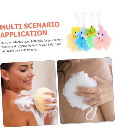 Ipetboom 4pcs Cartoon Bath Ball Set - Baby Sponge & Cleaning Supplies Kids Body Wash Loofah Sponges for Bath Time Fun - Buy Online on GoSupps.com