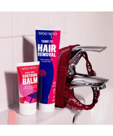 WooWoo Best Sellers Multibuy - Hair Removal Cream & Moisturizing Balm Set with Jojoba, Aloe Vera, Chamomile, and Rosehip Oil - Buy Online on GoSupps.com