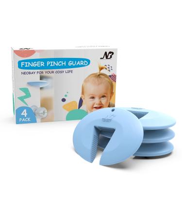 Neobay Door Pinch Guard (Pack of 4). Durable Silicone Door Stopper for Babies. Finger Pinch Guard Prevents Finger Pinch Injuries, Slamming Doors.
