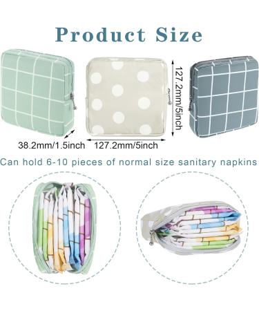 PAGOW 3pcs Sanitary Napkin Storage Bag - Portable Reusable Menstrual Pad Zipper Bags for Women & Teen Girls - 5x1.5x5 inch - Buy Online on GoSupps.com