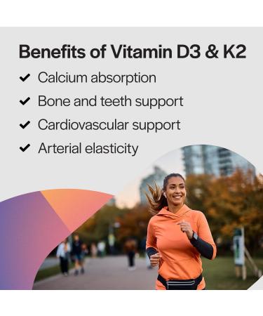 PureFormulas Vitamin D3 K2 Supplement, 5000 Iu Vitamin D3 and 90 mcg Vitamin K2, Supports Bone Strength, Calcium Balance, Heart Health, Gluten-Free & Non-GMO, 60 Capsules for Optimal Wellness - Buy Online on GoSupps.com