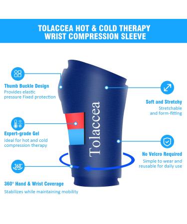 Tolaccea Wrist Ice Pack Wrap & Heating Pad - Hot & Cold Therapy Brace for Pain Relief - Carpal Tunnel, Arthritis, Tendonitis - Medium Size - Buy Online on GoSupps.com