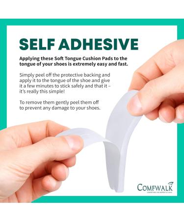 Felt Tongue Pads for Shoes - Soft Self-Adhesive Inserts (3 Pairs White) | Comfy Foot Support for All Day Wear - International Shipping Available - Buy Online on GoSupps.com