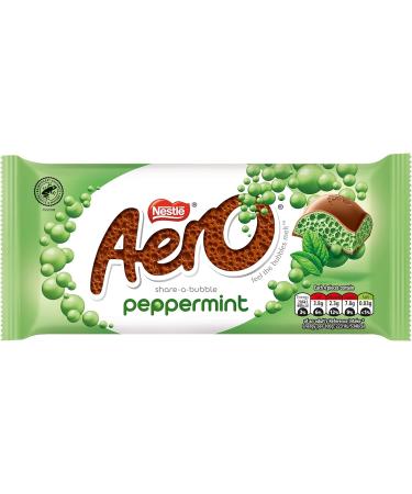 Aero Mint Chocolate Bar 100g Share Moments of Bubbly Pleasure with Friends and Family Smooth Milk Chocolate Filled with Peppermint Flavoured Bubbles - Buy Online on GoSupps.com