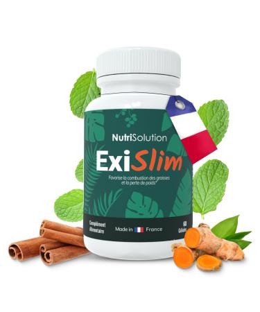 ExiSlim by Nutrisolution | Powerful Fat Burner | Contains Perilla Turmeric Vegan | Weight Loss Support | Men & Women | 60 Capsules | Made in France