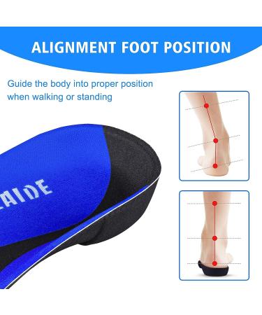 Kelaide Plantar Fasciitis Arch Support Insoles for Men and Women - 3/4 Orthotic Shoe Inserts with Deep Heel Cup - Relieve Foot, Arch, and Heel Spur Pain - Blue Men 9-11 | Women 10-12 - Buy Online on GoSupps.com