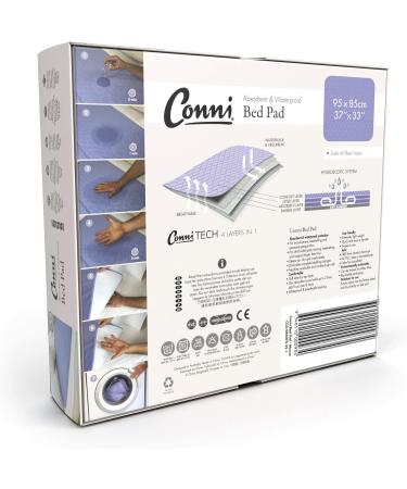 Conni Reusable Bed Protection - Absorbent Waterproof & Washable for Incontinence Bedwetting & Excessive Sweating - 95 x 85 cm - Gray - Buy Online on GoSupps.com