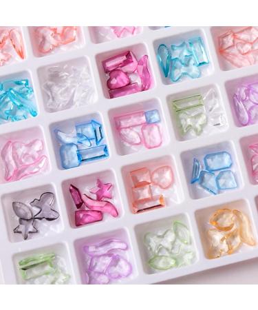 FEIlei 200Pcs Flat Bottom Resin Nail Art Decorations Rhinestone Manicure Nail Charms - Buy Online on GoSupps.com