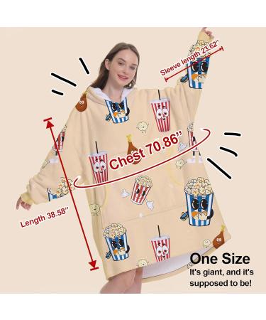 Cozy Oversized Hooded Sweatshirt for Adults | Portable Ceiling Hoodie | Trendy Gifts for Women in Light Yellow Popcorn - Buy Online on GoSupps.com