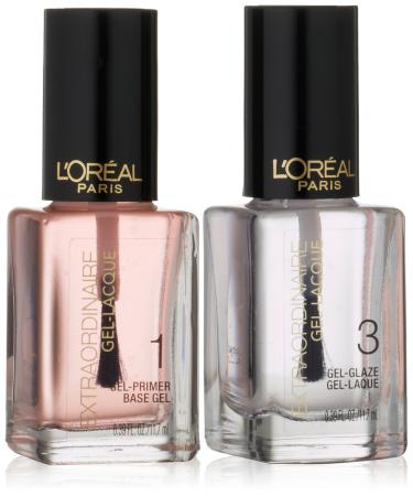 L'Oreal Paris Extraordinaire Gel-Lacque 1-2-3 Nail Color Kit 0.39 FL.OZ/11.7 x 2