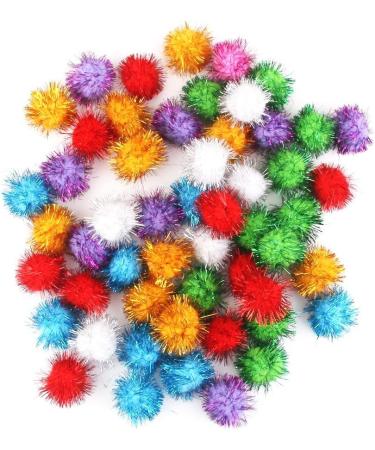 BIPY 20/Pack 3.5cm Cat Toy Soft Balls Kitten Toys with Tinsel Fluff Indoor Pompom Ball Assorted Color Random Tinsel fluff ball 20pcs - Buy Online on GoSupps.com
