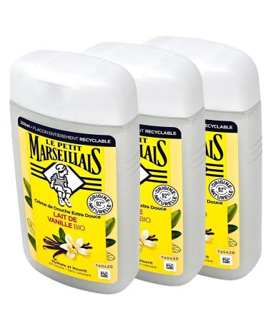 LE PETIT MARSEILLAIS - GEL DOUCHE - Lait de Vanille - Lot de 3x 250ml