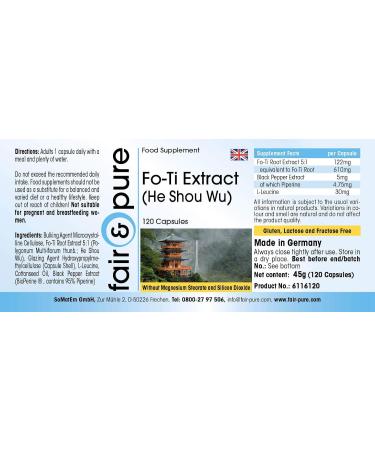 SoMatEm Fair & Pure FoTi extract He Shou Wu met bioperine vegan 120 FoTi capsules - Buy Online on GoSupps.com