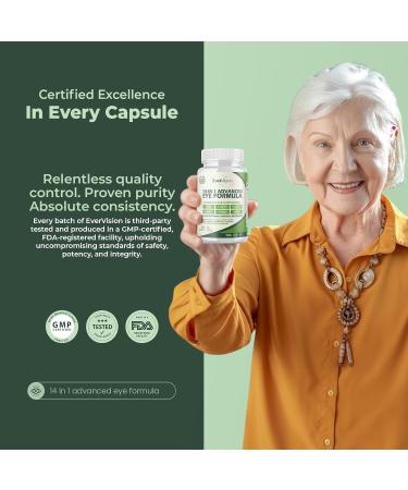 EverVision 14-in-1 Advanced Eye Formula AREDS 2 with Lutein and Zeaxanthin - 30 Vegan Capsules of Eye Vitamin Supplement with Astaxanthin, Saffron & Meso-Zeaxanthin - Perfect for Eye Health & Vision - Buy Online on GoSupps.com