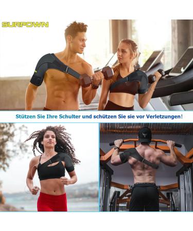 Surpown Adjustable Shoulder Support for Men & Women | Pain Relief Shoulder Strap & Cuff | Fits Left or Right - Ideal Shoulder Bandage - Buy Online on GoSupps.com