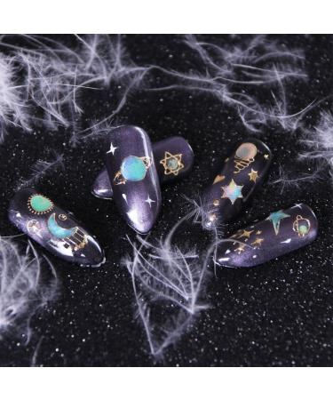 Hot Manicure Tropical style DIY Beauty Bronzing Galaxy Geometry Water Transfer Paper Nail Stickers Palm Pattern(12) Style12 - Buy Online on GoSupps.com