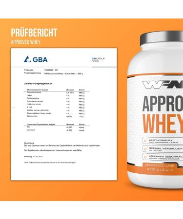 WFN APPROVED Whey Protein Powder Vanilla 1kg - Lactase & Whey Isolate - High Solubility - 33 Portions - Made in Germany - Tested for Quality - Buy Online on GoSupps.com