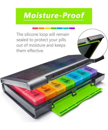 Remtise Weekly Pill Organizer - 7 Day Pill Box (3-Times-A-Day) | Portable Moisture-Proof Case for Vitamins Fish Oil & Supplements - International Shipping Available - Buy Online on GoSupps.com