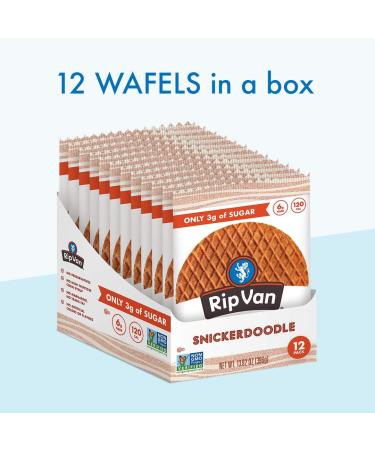 Rip Van Wafels Snickerdoodle Stroopwafels | Keto-Friendly, Low Sugar Healthy Snacks (12 Pack) - Buy Online on GoSupps.com
