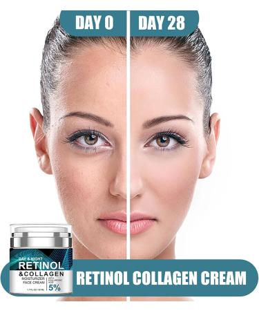 Advanced Retinol Collagen Cream with 5% Hyaluronic Acid - Anti Wrinkle and Anti Aging Face Cream for Women - Retinol Serum for Day and Night Moisturizing - Buy Online on GoSupps.com