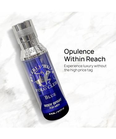 Beverly Hills Polo Club Body Spray for Men - BHPC Blue - Notes of Lavender & Sandalwood - Fresh Oceanic Long Lasting Cologne Scents - Ideal Gift for Him 6oz - Buy Online on GoSupps.com