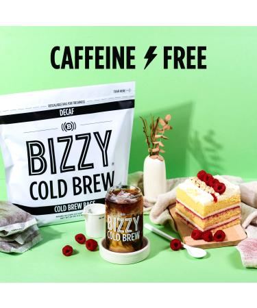 Bizzy Decaf Blend Cold Brew Coffee Brew Bags - 12 Count | Water Processed Coarse Ground Specialty Grade 100% Arabica | Makes 42 Cups - Buy Online on GoSupps.com