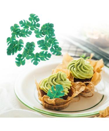 Cupcake Toppers Palm Leaf Cake Toppers Wooauto Edible Cake Decorations for Family Cupcake Wedding Cake Birthday Party Food Decoration 48PCS Leaf - Buy Online on GoSupps.com