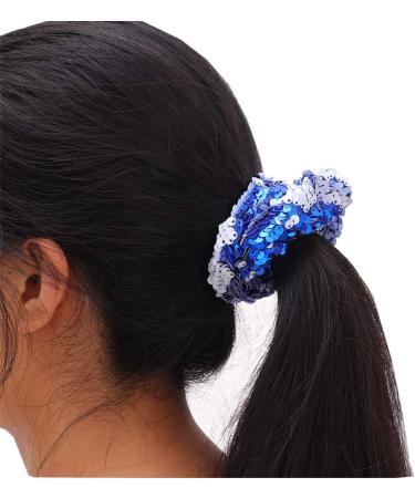 Amosfun Sparkly Glitter Sequin Hair Scrunchies Ponytail Holder Elastic Hair Bands Hair Ties Hair Accessories for Girls Women (Blue) - Buy Online on GoSupps.com