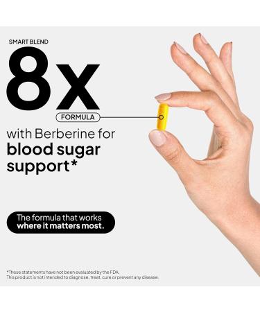 Berberine 1300mg with Ceylon Cinnamon & Turmeric | 8-in-1 Blood Sugar Support Supplement | 90 Veg Capsules | Includes Milk Thistle Bitter Melon & Probiotics for Metabolic Health 1 Count (Pack of 90) - Buy Online on GoSupps.com