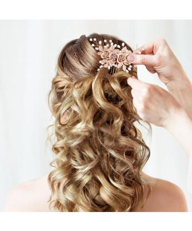 Mikinona 1 Set Leaf Pearl Hairpin Hairstyles Gold Hair Clips Hair Accessories for Women Wedding Hair Side Comb Pearl Hair Clips Hair Combs for Styling Accessory Hair Combs for Women Metal - Buy Online on GoSupps.com