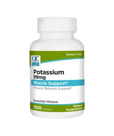 Quality Choice Potassium 99 mg Tablets 100 Count Mineral Supplement
