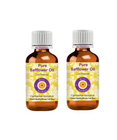 Dev Herbes Pure F rberdistel Oil (Carthamus Tinctorius) Natural therapeutic quality cold -pressed (Pack of Two) 100ml X 2 (6.76 oz)