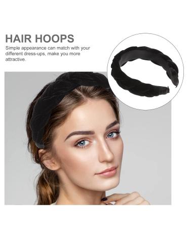 Braided Padded Headband for Women - Vintage Wide Black Hairband | International Shipping - Buy Online on GoSupps.com