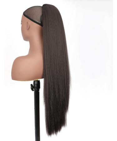 PORSMEER 30 Inch Yaki Straight Drawstring Ponytail Clip In Extensions for Women Kinky Straight Pony Tail Extensions Hair Extensions Ponytail (Natural black) - Buy Online on GoSupps.com