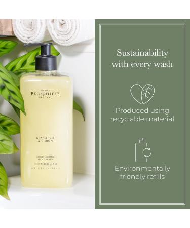 Pecksniff's Grapefruit & Citron Hand Wash Luxury Liquid Hand Soap 725 ml/24.52 fl oz Softening Hydrating Revitalising Cruelty-Free Made in England Grapefruit & Citron 725ml - Buy Online on GoSupps.com