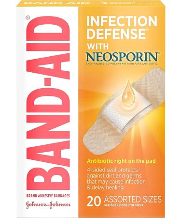 BAND-AID with Neosporin Bandages - Assorted Sizes, 20 Each (Pack of 5) - Buy Online on GoSupps.com