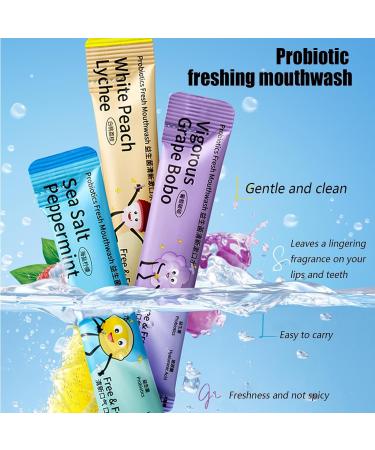 Pack of 15 individual mouthwash sachets long-lasting freshness with fruit flavor for daily use at home or while traveling for adults - Buy Online on GoSupps.com