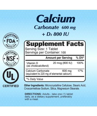 Calcium 600mg + D3 Dietary Supplement by ALFA Vitamins - Promotes Healthy Bones - Healthy Teeth - Healthy Heart - Healthy Nervous System -100 Tablets - Buy Online on GoSupps.com