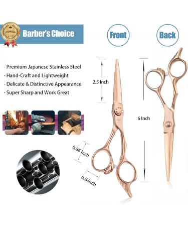 Professional Purplebird 6-Inch Hairdressing Scissors Sharp Japanese Stainless Steel Shears for Men & Women with Bronze Wing Grip - Buy Online on GoSupps.com
