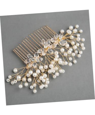 DOITOOL Bridal Hair Comb Rhinestone Bridal Crystal Hair Comb Gold Wedding Clip Side Hair Combs Wedding Flower Hair Comb Leaf Hair Pin Hair Accessories European and American Bride - Buy Online on GoSupps.com