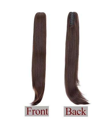 Medium Brown Ponytail Extension - 22 Micro-Wavy Clip-In Hair Braid Heat-Resistant Realistic Look - Buy Online on GoSupps.com