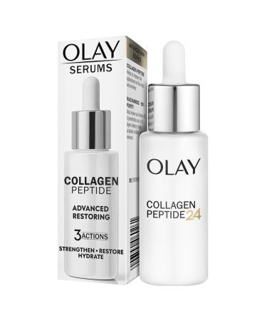 Olay Collagen Peptide Serum for Face Skincare with Niacinamide 99% Purity and Antioxidant Vitamin E. Advanced Anti Ageing Skin Care with 3 Actions: Strengthens Restores Hydrates 40ml