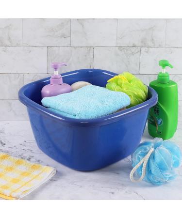 Saedy 18 Quart Deep Plastic Washing Basin Large Dish Basin Pan Square Dish Tub Blue - Buy Online on GoSupps.com