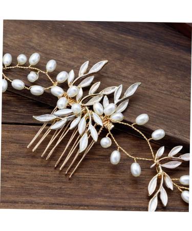 Ipetboom Bridal Hair Comb Golden Hair Jewels for Women Headwear for Women Leaf Hair Comb Womens Hair Accessories Hair Accessories for Women Hair Combs for Women Hairpin Wedding Bridesmaid - Buy Online on GoSupps.com