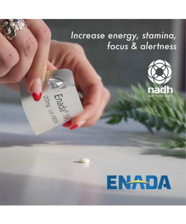 ENADA 20 x NADH Supplement - Boost Energy & Mental Focus | Natural Stamina Aid | 30 Lozenges for Fatigue Support | 20mg NADH per Serving | Energy Supplements for Men & Women - Buy Online on GoSupps.com