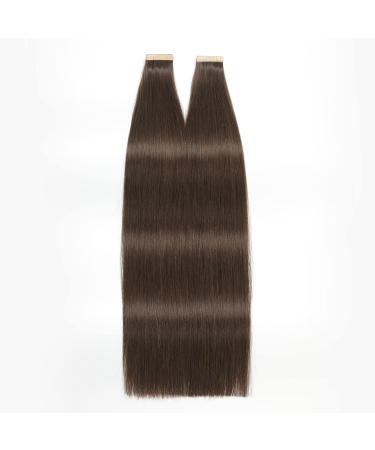 Hotlulana Dark Brown Tape Extensions | 16 Inch Real Human Hair | 40pcs 80g Remy Tape In Extensions #2 - Buy Online on GoSupps.com