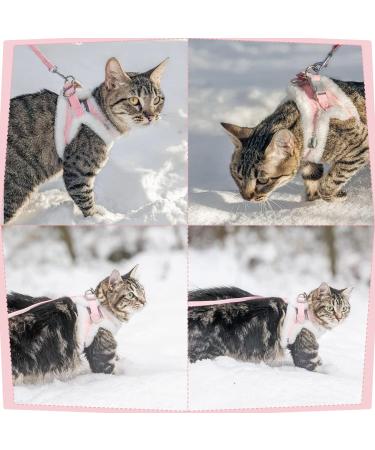 SlowTon Plush Edge Cat Harness and Leash Set - Escape Proof Adjustable Vest for Walking - Reflective Strap for Cat, Kitten, Puppy - Pink Small - Buy Online on GoSupps.com