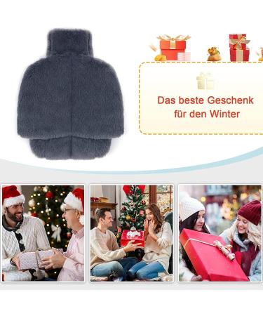 Yajexun Foot Warmer & Hot Water Bottle - 2L Cozy Plush Foot Bag for Men & Women - Removable Gray 2000ml - Buy Online on GoSupps.com