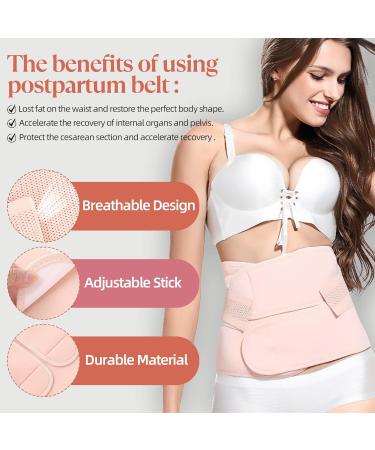 KIWI RATA Postpartum Belly Band Recovery Wrap | C Section Postpartum Belly Wrap for Recovery and Support | Abdominal Binder After Birth Brace | Slimming Girdles (Large, Skin Color) - Buy Online on GoSupps.com